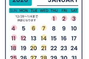 1月の診療スケジュールです