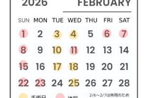 2月の診療スケジュールです